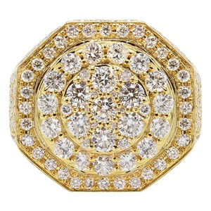 Bijoux fantaisie de luxe pour hommes Bague tendance Hip Hop Alphabet arrondi en diamant complet Bague en or 10K 14K 18K cultivée en laboratoire - Product Image 4