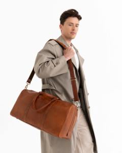 Bolsa de Viaje de Cuero Genuino para Hombre, Bolsa de Fin de Semana, Equipaje de Mano, Bolsa Deportiva, Resistente al Agua, Grande, Vintage, Marrón - Product Image 3