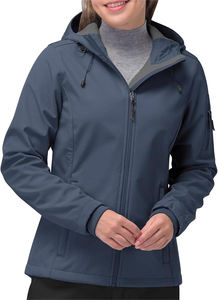 Veste Softshell à Capuche Personnalisée pour Femme Imperméable Respirante Coupe-Vent Légère Randonnée en Plein Air Trekking Ski Teint Uni - Product Image 4