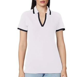 Polos de diseño y tamaño personalizados transpirables lisos de calidad superior para mujer disponibles en diferentes colores ropa activa informal - Product Image 1