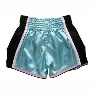 Comodidad cintura elástica boxeo tailandés Muay Thai pantalones cortos Mma pantalones cortos personalizados de alta calidad satén personalizado Logo hombres impreso - Product Image 2