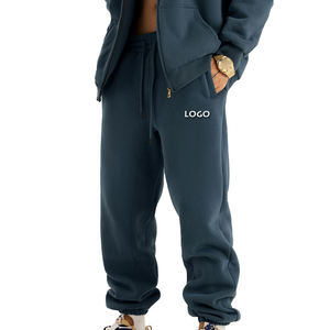 Pantalones deportivos transpirables para hombre, con cordón elástico en la cintura, holgados, rectos, informales, gruesos, tipo suéter. - Product Image 5