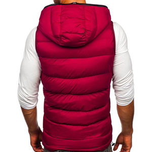 Chaleco sin mangas con cremallera sólida gruesa de invierno con logotipo personalizado, chalecos acolchados de algodón para hombre, chalecos acolchados de algodón con servicio OEM - Product Image 6