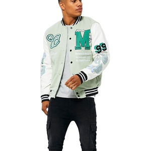 Veste d'hiver de style universitaire de haute qualité, corps en laine, manches en cuir véritable, veste universitaire élégante personnalisée pour hommes - Product Image 1