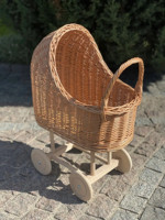 Poupée en osier poussette cadeau pour enfants en osier landau fait à la main bébé poussette en osier naturel poupée landau