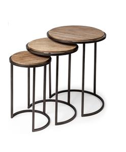 Table d'appoint de style moderne et écologique pour café, couleur personnalisable, base en métal thermolaqué noir, plateau en bois, nouveauté - Product Image 5