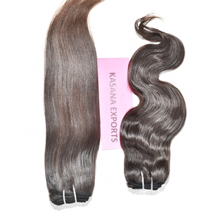 Machine Double Trame Cuticule Alignée 100% Naturel Non Transformé Vierge Raw Indien Remy Grade Ondulés Noir Femmes Extensions de Cheveux Humains - Product Image 1