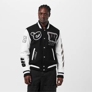 แพทช์ปักลายวินเทจแจ็คเก็ตเลตเทอร์แมนกระดุมเม็ดเดียวพร้อมคอตั้งทำในปากีสถาน - Product Image 5