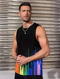 Débardeur d'été de nouveau style pour hommes Stringer tricoté à imprimé décontracté fabriqué au Pakistan avec logo personnalisé et impression graphique-OEM Supply - Product Image 1