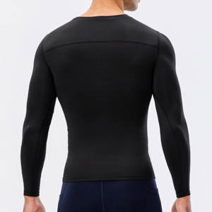 Camisa de compresión de verano de manga larga para hombre Diseño de cuello de secado rápido. Material de LICRA y poliéster con logotipo personalizado de talla grande para - Product Image 4