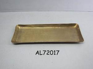 Plateau rond décoratif en aluminium texturé, plateau rond martelé Thali pour servir les aliments, contact alimentaire sûr - Product Image 2