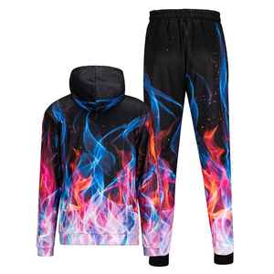 Chándal personalizado de sublimación para hombre, chándal informal de poliéster y algodón de talla grande con cremallera completa para correr, chándal de sublimación de Color sólido para hombre - Product Image 6