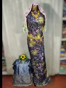 Splendeur Culturelle Somalienne Traditionnelle : Robe Longue de Mariage Ethnique pour Filles, en Velours Jacquard Tissé Uni, Style Maqbal Dirac, Longueur Cheville - Product Image 4