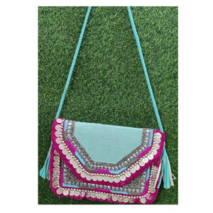 Bolsos de Mensajero de estilo bohemio de diseñador para mujer india, bolsos hechos a mano, bolsos de fiesta con cuentas para compras de noche, venta al por mayor - Product Image 2