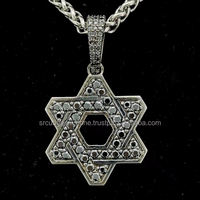 Bijoux Hip Hop Moissanite David of Iced Out Pendentif en forme d'étoile Argent 925 VVS D Moissanite Diamant Pendentif à breloque fine