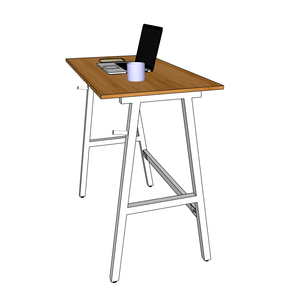 StaBamboo BFSTB002 Adjustable 120x60cm Standing <b>Desk</b> with A-Frame Legs Assembly Required - Product Image 4