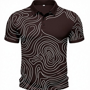 T-shirt Homme Imprimé Noir à Motif Abstrait Tricoté Respirant Coupe Slim Manches Courtes Art Lignes Modernes Personnalisé – Meilleure Vente - Product Image 3