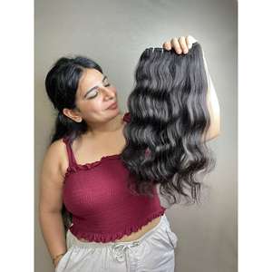 Extensions de cheveux humains vierges ondulés naturels de couleur noire/brune, provenant de sources éthiques, qualité 9A, 8 à 36 pouces, 90% Remy, 10% brésilien, 100% vierges - Product Image 1