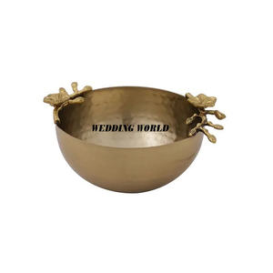 Bol à chocolat nickelé avec support en or forme ronde bol sucré fait à la main vente chaude nouveau bol à chocolat fantaisie - Product Image 4