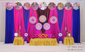 Incroyable dernier mariage Punjabi Jaggo nuit décoration toile de fond rideaux Sangeet scène rideaux pour Mehndi nuit scène rideaux - Product Image 2