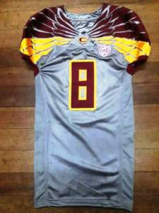 Maillot de football américain personnalisé en gros, en tissu de maille polyester, avec broderie et sublimation - Product Image 2