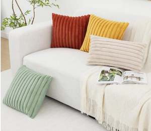 Pallene Luxury 22x22 Striped Cotton Soft Fluffy Throw Pillow Covers Set 2 Plush <b>Foam</b> Unisex Party Use for Ages 5-7 - Product Image 6