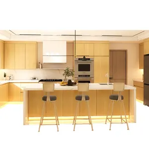 Fournisseur d'armoires de cuisine contemporaines CS garde-manger modulaire personnalisation armoire de cuisine moderne en formica bois