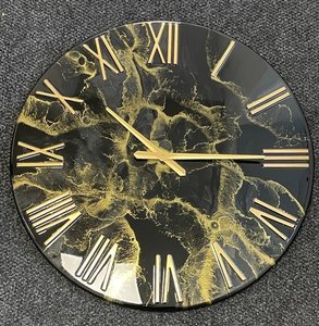 Handmade Colorful Resin <b>Wall</b> <b>Clock</b> With Gold Accents Home Decoration Artistic Crafts for Sale - Product Image 3