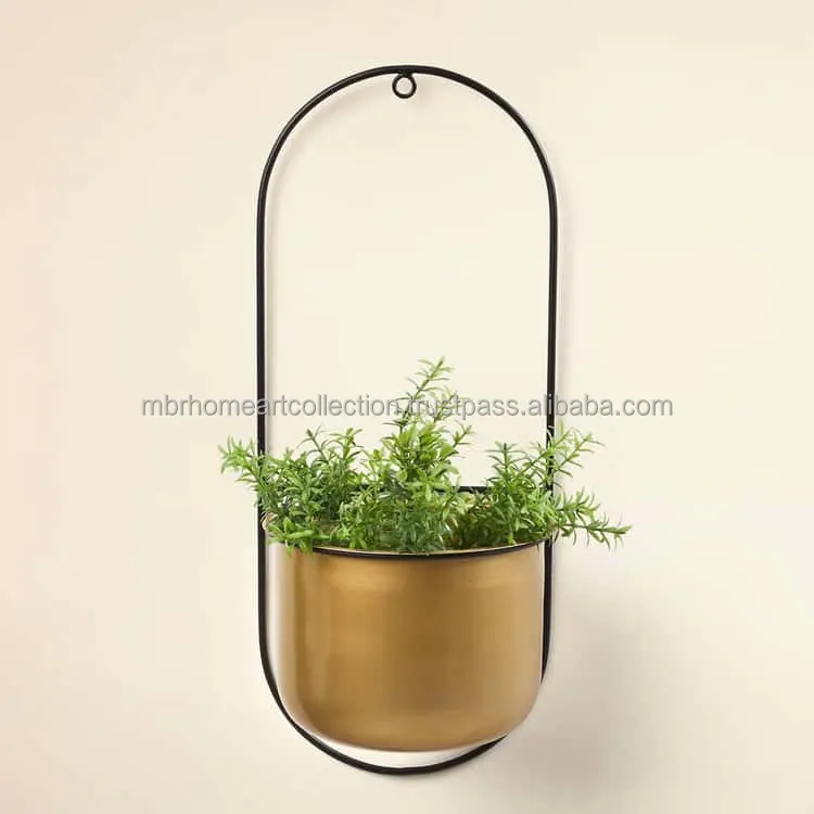 New Elegant Design Brass finished Wall Hanging Beautiful Planter Pot for Home and Outdoor decoration Customized