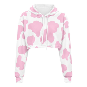 Women's Plus Size Cropped Hoodie High Quality Casual <b>Cow</b> <b>Print</b> Summer Short Fashionable Embroidery Decoration Crop <b>Top</b> Wholesale - Product Image 3