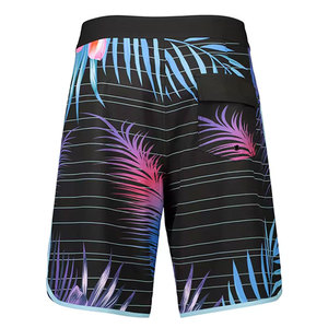 Wholesale High Quality 100% Polyester 4 Way Stretch Sublimation Printed Beach Shorts Customised Solid Swim <b>Trunks</b> for Women <b>Men</b> - Product Image 4