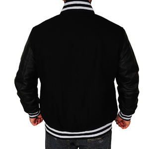 Veste universitaire unisexe de qualité supérieure cuir letterman de baseball personnalisé avec tissu en toile directement de l'usine pour hommes - Product Image 2