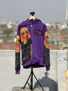 Sweat-shirts à capuche en molleton style streetwear, motif imprimé, 100% coton, broderie personnalisée, sweat-shirts pour hommes, poids lourd, thermique pour l'hiver - Product Image 4