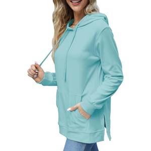 Pas cher prix Pull à capuche grande taille pour femmes Streetwear Mode Logo personnalisé en coton à manches longues Sweats à capuche grande taille pour femmes - Product Image 3