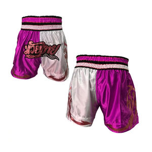100% Polyester solide motif 2025 nouveauté hommes doux Muay Thai boxe Shorts taille élastique pour la lutte combat - Product Image 4