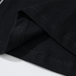 เสื้อยืดโอเวอร์ไซส์สีดำสำหรับผู้ชายปี 2026 สไตล์สตรีทแวร์ เสื้อยืดผ้าฝ้ายสั่งทำพิเศษ ทรงหลวมแบบมีสีตัดกัน แฟชั่นฤดูร้อน เสื้อยืดโอเวอร์ไซส์ - Product Image 6