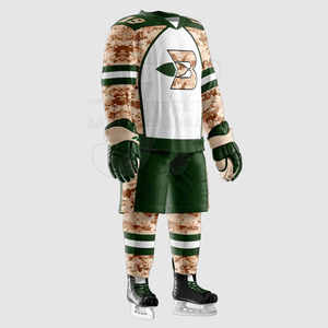 ชุดกีฬาโพลีเอสเตอร์สำหรับผู้ชายชุดยูนิฟอร์มฮ็อกกี้น้ำแข็งดีไซน์ตามสั่งพิมพ์ชื่อทีม OEM ลายเปล่า - Product Image 2