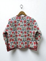 Veste matelassée brodée style bohème indien Suzani, motif imprimé boutonné, hiver, femme, écologique, coupe classique