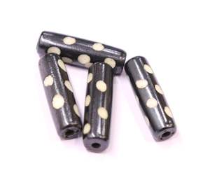 Perles de tuyau à pois en os noir 7x25mm faites à la main fournitures de fabrication de bijoux uniques pour les fêtes de Style classique pendentifs de mode breloques - Product Image 1