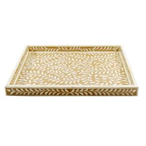 Meilleures ventes Plateau de service de luxe en métal, bois, os, résine, incrustation Vaisselle en mosaïque faite à la main pour les mariages Noël par Crescent Crafts - Product Image 2