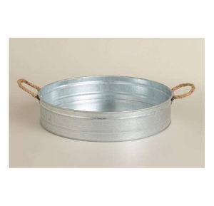 Plateau de service rectangulaire en métal galvanisé avec poignées pour table à manger, maison et mariage, plateaux de service pour aliments et boissons - Product Image 5