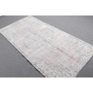 พรมวินเทจขนาด 4.1x7.9 ฟุต พรมขนสัตว์ลายดอกไม้สีเทาแบบตุรกี - Product Image 2