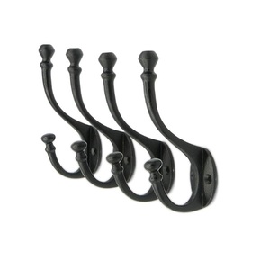Set of 5 Rustic Cast Iron <b>Wall</b> <b>Mounted</b> Coat Hooks Vintage Inspired Modern Farmhouse Coats Bags Hats <b>Towels</b> Use - Product Image 1