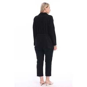 Chaqueta de Lyocell con forro, talla grande, sin capucha, negra - Product Image 6