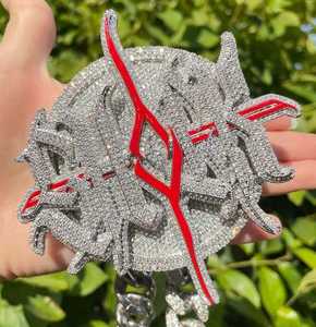 Collar con Nombre de Hip Hop Brillante para Hombre, con Dijes de Diamantes de Imitación VVS1, Chapado en Oro, Esmalte, Letra que Brilla en la Noche, Regalo para Niños - Product Image 3