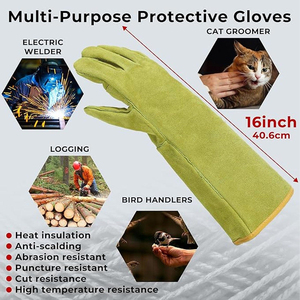 Guantes de Seguridad para Control de Animales, Protección para Manipulación, Par de Guantes de Cuero Vacuno, Guantes para Soldadura, Trabajo, OEM - Product Image 6