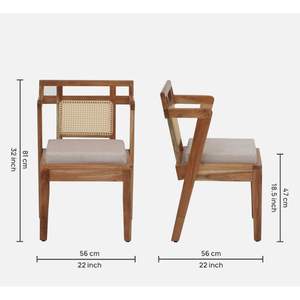Assen Traditional Style Portable Home Furniture Natural Finish Arm <b>Chair</b> for Living Room - Product Image 2