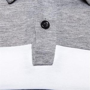 Polo ajustado a rayas de manga larga con estampado de calor a la moda Anti-Pilling 100 por ciento de algodón de talla grande para hombre - Product Image 2