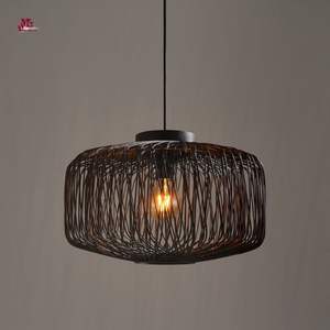 Artículos calientes Pantalla de bambú de ratán Lámpara colgante de bambú natural para la decoración del hotel de la cocina del hogar - Product Image 2