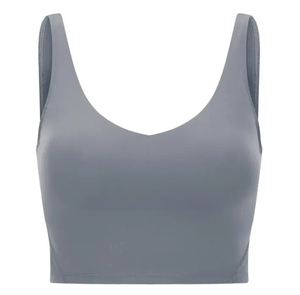 Parche bordado personalizado logotipo al por mayor recortada camiseta de fabricante personalizado de alta calidad crop top Sujetador deportivo para las mujeres - Product Image 2